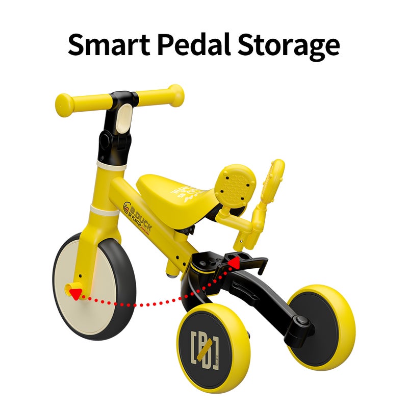 B.Duck - 3-in-1 ToddlerBike, Balance, Sliding, Tricycle Modes, Adjustable Seat & Handlebar, Indoor/Outdoor, Yellow, 1.5-3 Y - Image 5